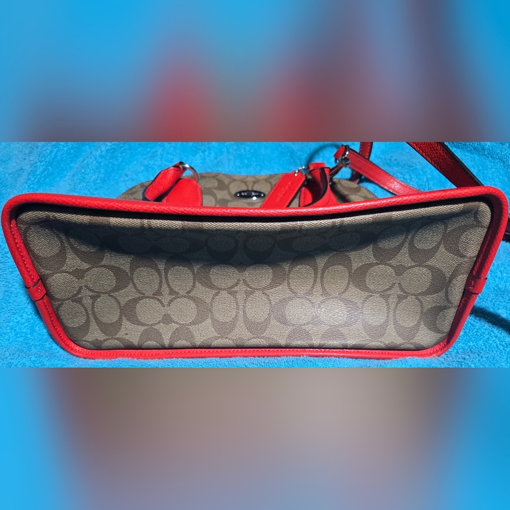 Coach Cora Orange/Signature Coated Canvas and Leather Dome Satchel - Picture 2 of 10